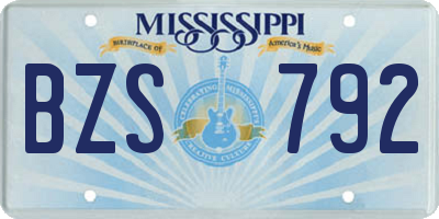 MS license plate BZS792