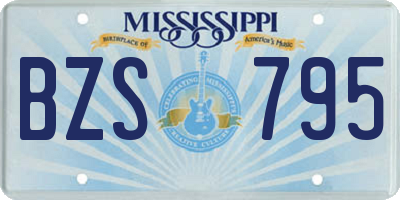 MS license plate BZS795