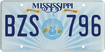 MS license plate BZS796