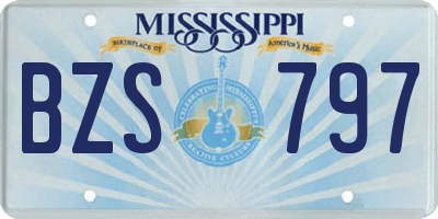MS license plate BZS797