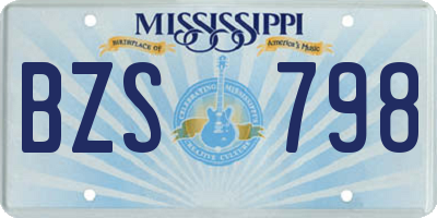 MS license plate BZS798
