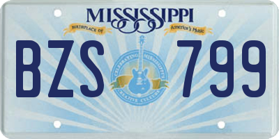 MS license plate BZS799