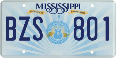 MS license plate BZS801