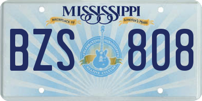 MS license plate BZS808