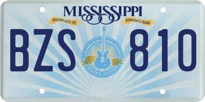 MS license plate BZS810