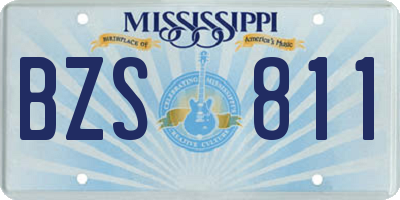 MS license plate BZS811