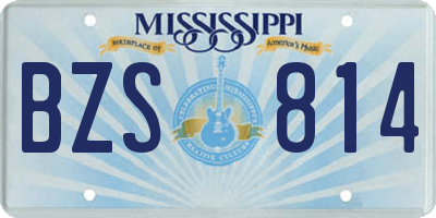 MS license plate BZS814