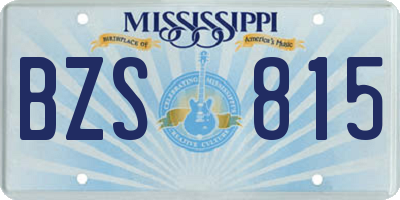 MS license plate BZS815