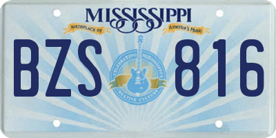 MS license plate BZS816