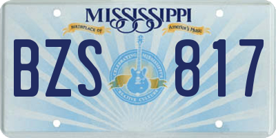 MS license plate BZS817