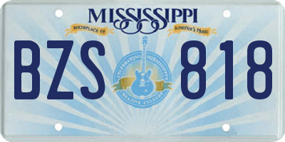 MS license plate BZS818