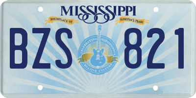 MS license plate BZS821