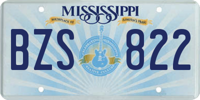 MS license plate BZS822