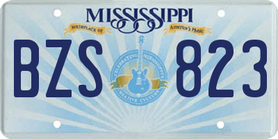 MS license plate BZS823