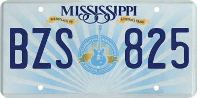 MS license plate BZS825