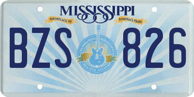 MS license plate BZS826