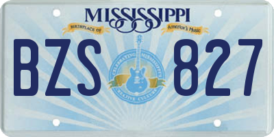 MS license plate BZS827