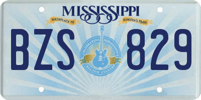 MS license plate BZS829