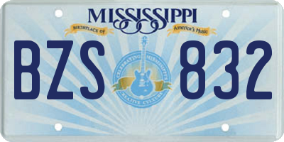 MS license plate BZS832
