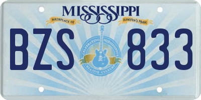MS license plate BZS833