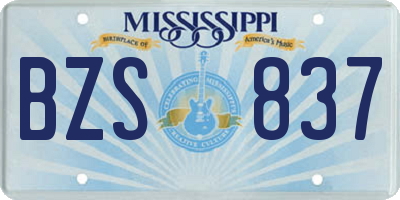 MS license plate BZS837