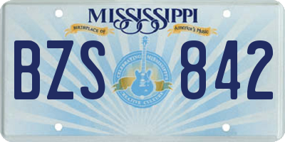 MS license plate BZS842