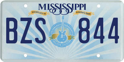 MS license plate BZS844