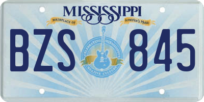 MS license plate BZS845