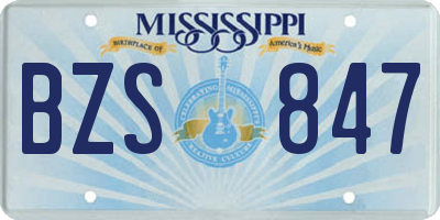 MS license plate BZS847