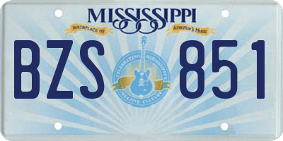 MS license plate BZS851