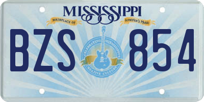 MS license plate BZS854
