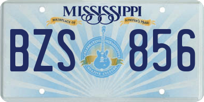 MS license plate BZS856