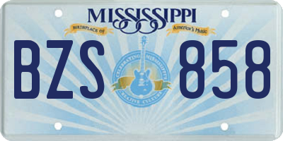 MS license plate BZS858