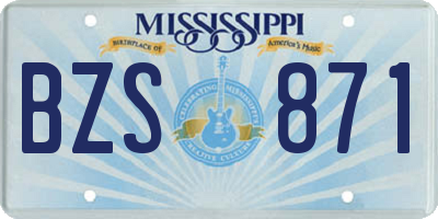 MS license plate BZS871