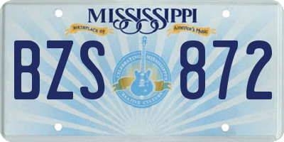 MS license plate BZS872