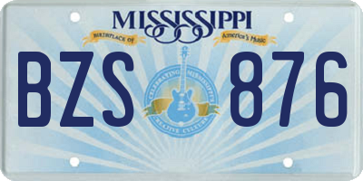 MS license plate BZS876