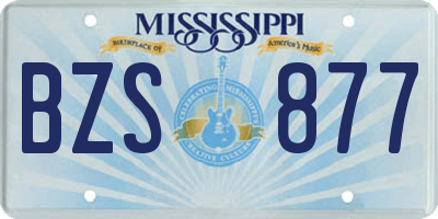 MS license plate BZS877