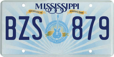 MS license plate BZS879
