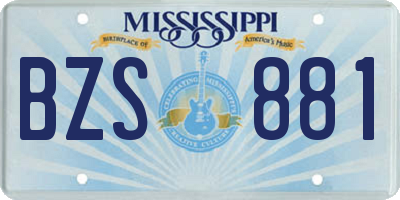 MS license plate BZS881