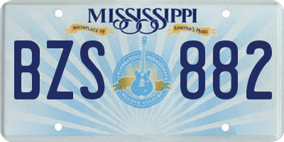 MS license plate BZS882