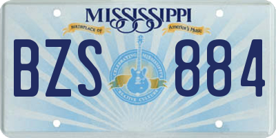 MS license plate BZS884