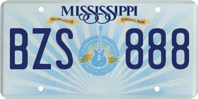 MS license plate BZS888
