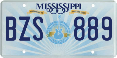 MS license plate BZS889