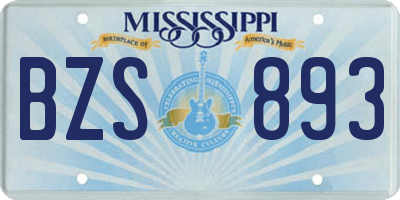 MS license plate BZS893
