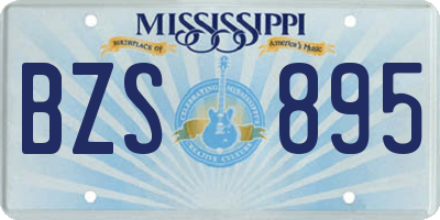 MS license plate BZS895
