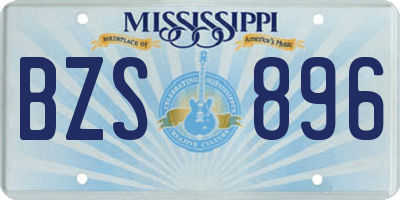 MS license plate BZS896