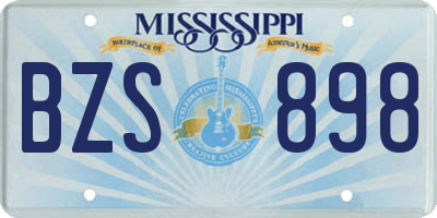 MS license plate BZS898