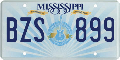 MS license plate BZS899