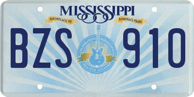 MS license plate BZS910