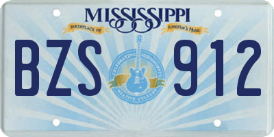 MS license plate BZS912